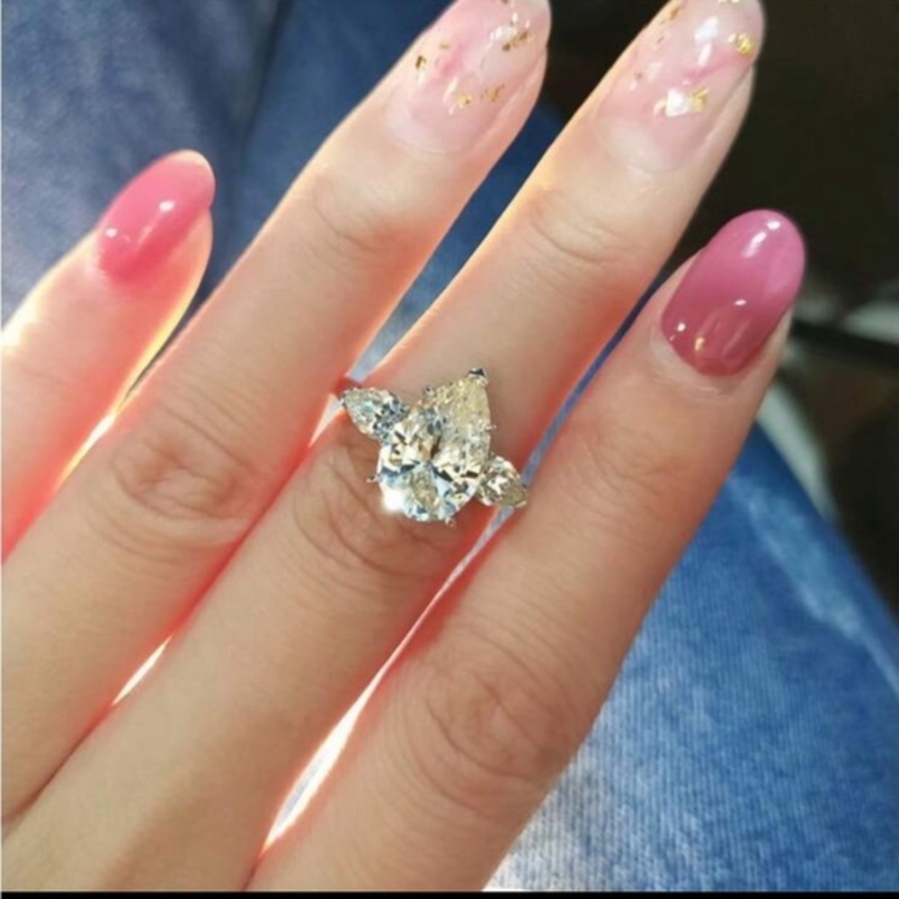 Silver engagement style ring
